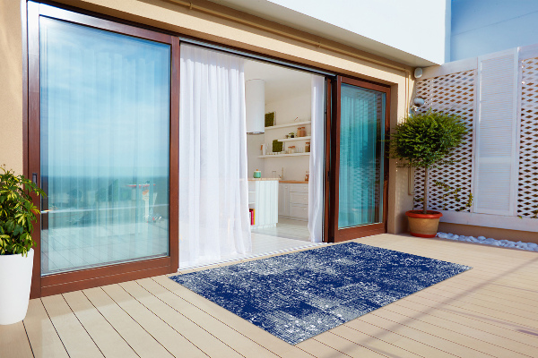 Outdoor mat for patio chaotic tiles