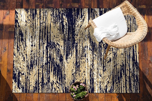 Outdoor mat for patio Yellow stripes Retro