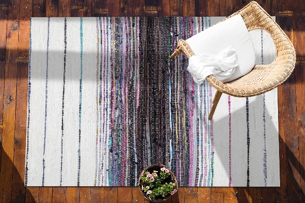 Carpet for terrace garden balcony colorful stripes