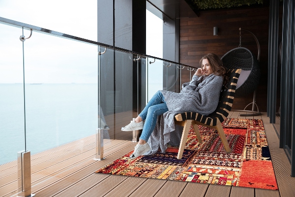 Balcony rug patchwork abstraction