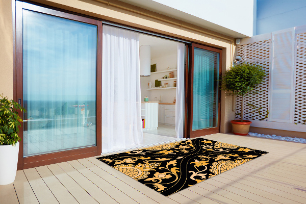 Modern outdoor carpet Gold damask