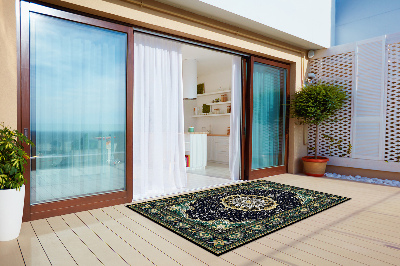 Modern balcony rug gold mandala