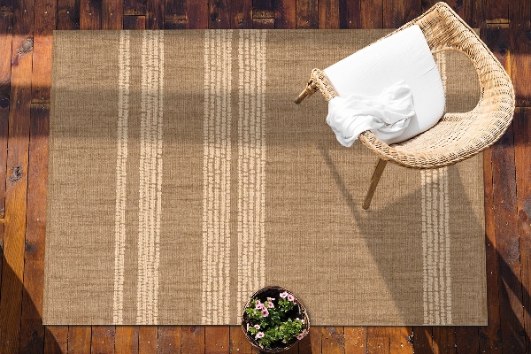 Carpet for terrace garden balcony Beige lines