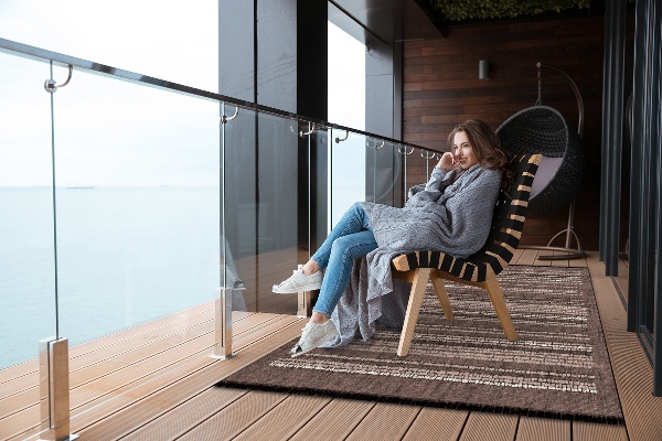 Balcony rug Fabric pattern brown