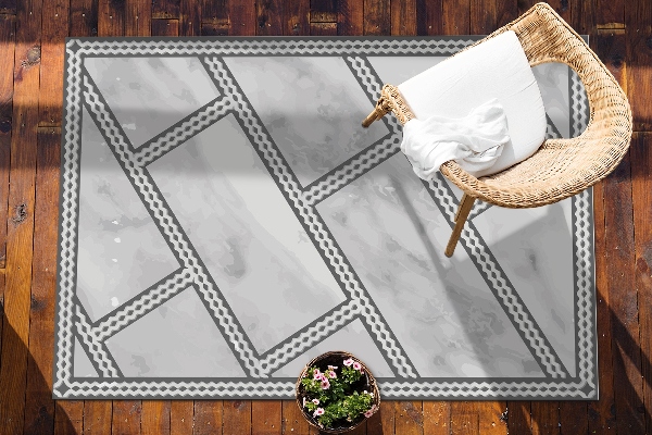 Rug for balcony or terrace Ornate marble tiles