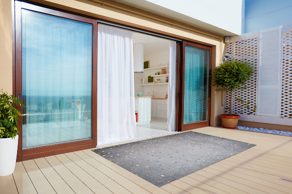 Outdoor rug for terrace Gold dots