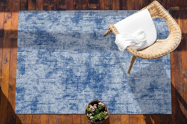 Outdoor mat for patio blue spots