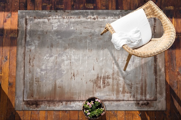 Outdoor carpet for terrace rusty sheet
