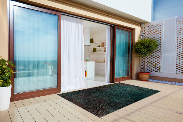 Modern outdoor rug Green brown concrete