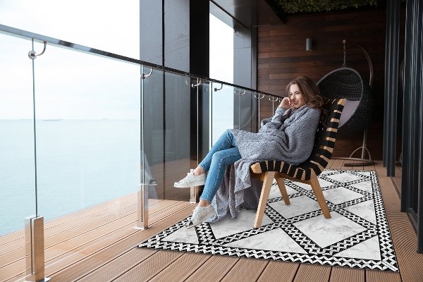 Modern balcony rug Marble pattern