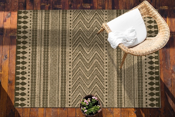 Modern outdoor carpet Zigzags and lines