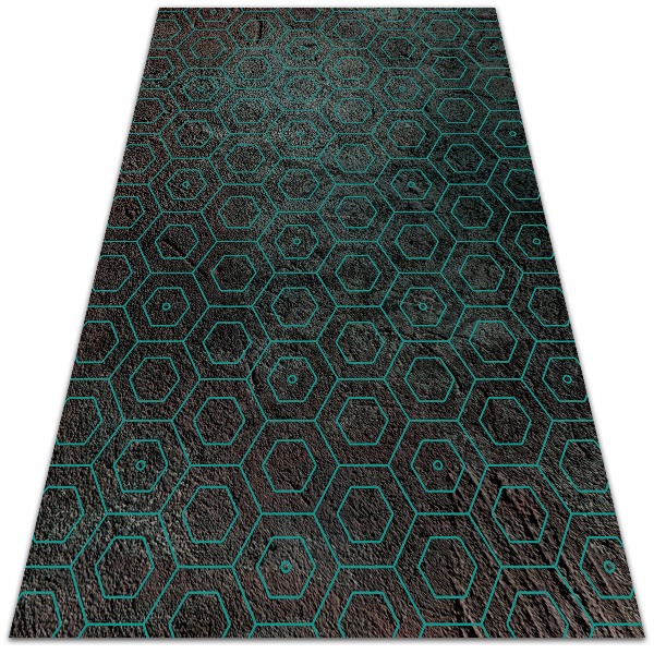 Modern outdoor carpet hexagons retro