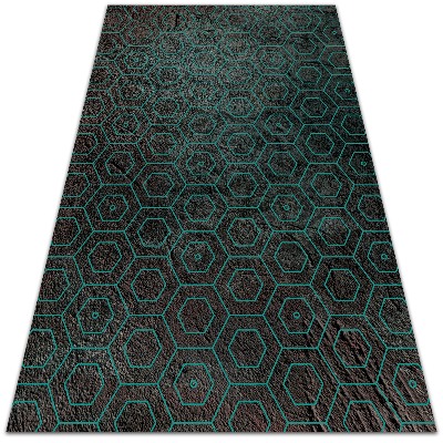 Modern outdoor carpet hexagons retro