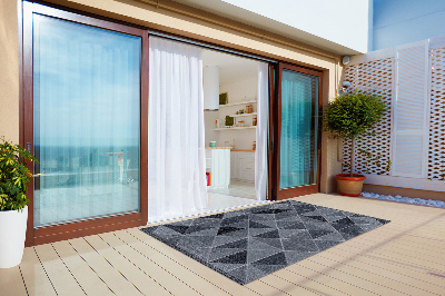 Modern terrace mat Squares and triangles