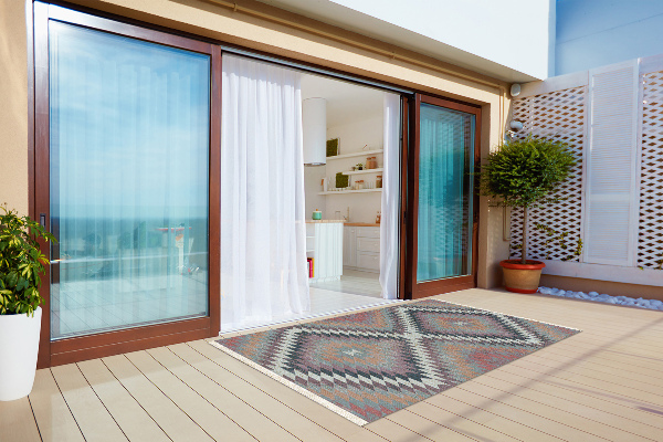 Modern terrace mat parallelograms pattern