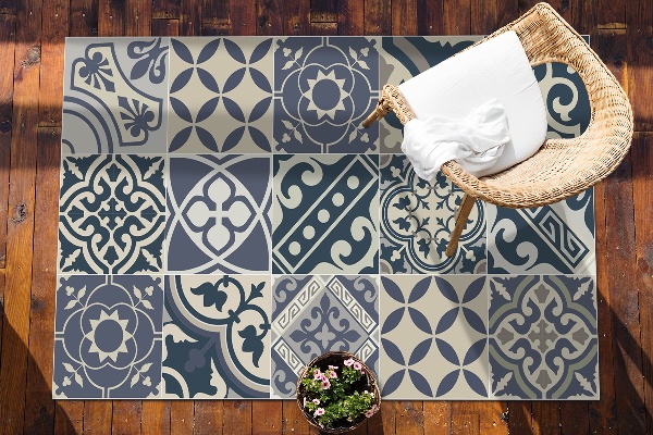 Outdoor terrace carpet retro patterns