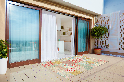 Outdoor carpet for terrace colorful patchwork