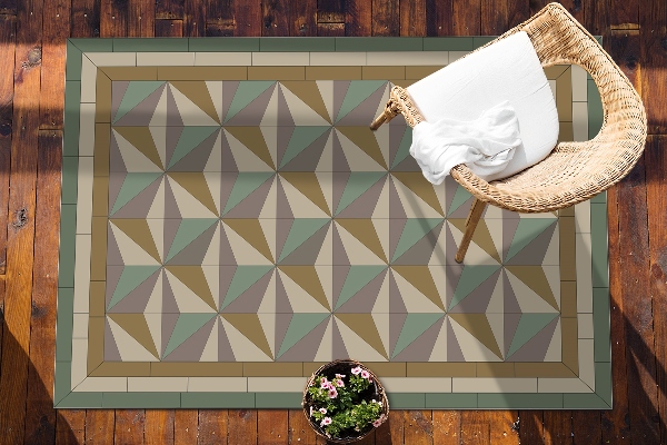 Outdoor terrace carpet 3D triangles