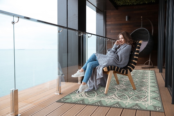 Modern outdoor carpet Retro circle pattern