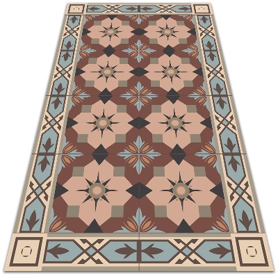 Outdoor carpet for terrace geometric tiles
