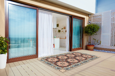 Outdoor carpet for terrace geometric tiles