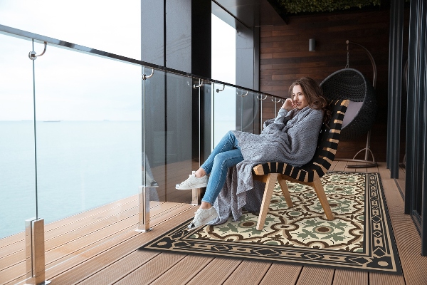 Outdoor rug for terrace oval Designs
