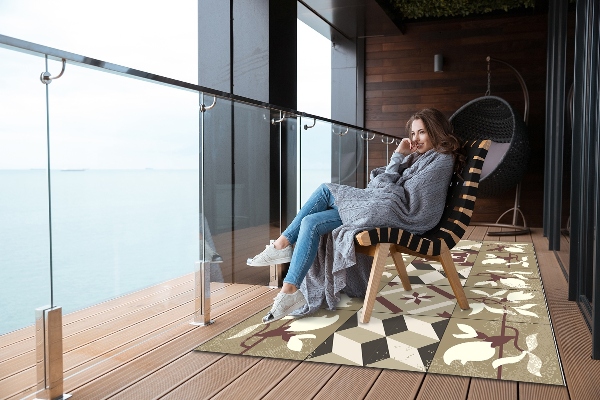 Outdoor mat for patio tiles magnolia