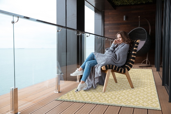 Outdoor mat for patio oriental pattern