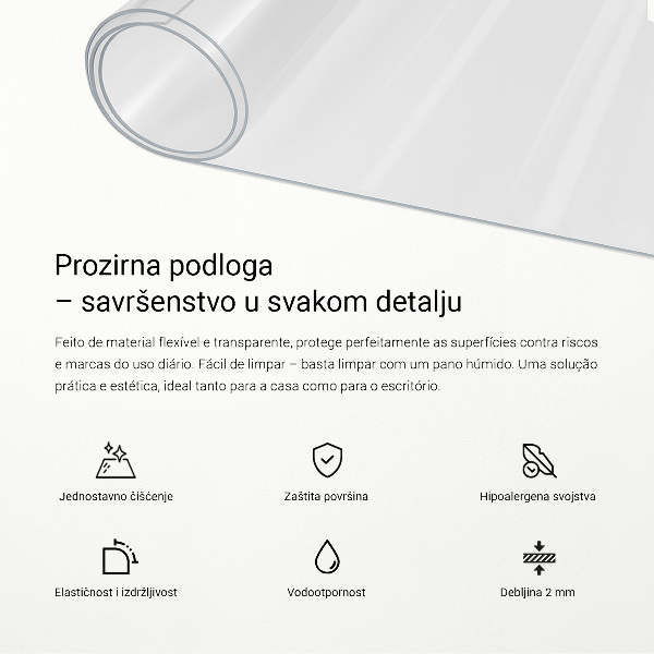 Soft glass for desk