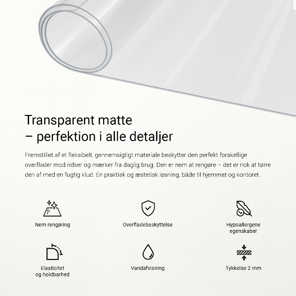 Soft glass for desk