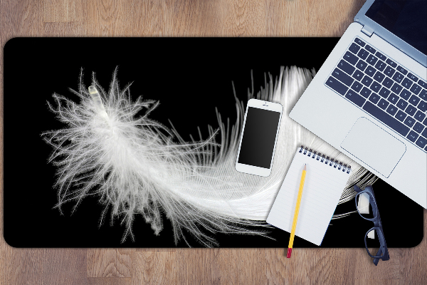 Large desk mat for children white feather