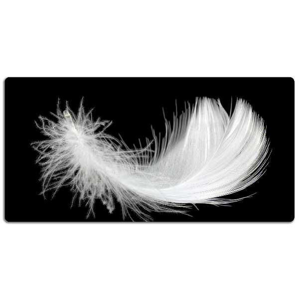 Large desk mat for children white feather