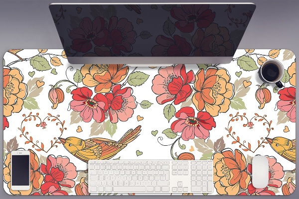 Full desk mat ornament birds