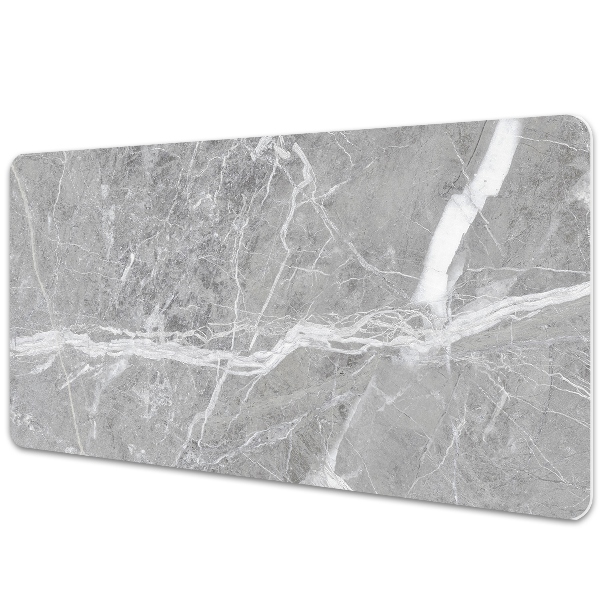 Large desk pad PVC protector gray marble