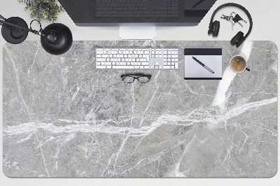 Large desk pad PVC protector gray marble