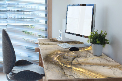 Large desk pad PVC protector Marble gold