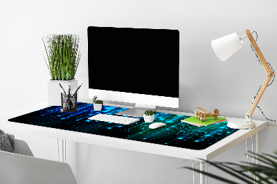 Desk mat blue particles