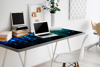 Desk mat blue particles