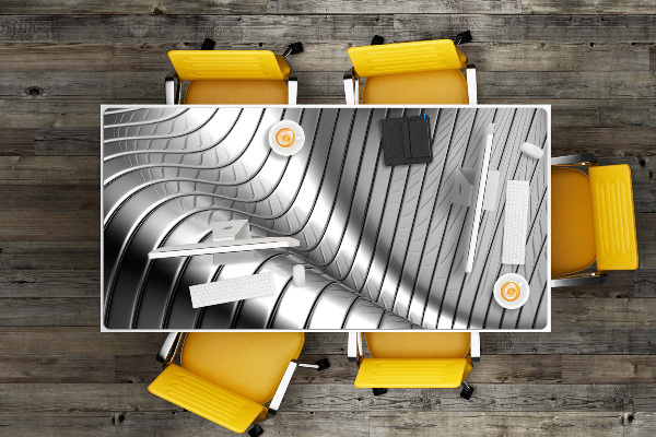Large desk mat for children metallic