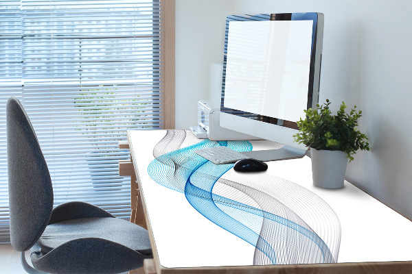 Full desk protector Blue-gray stripes