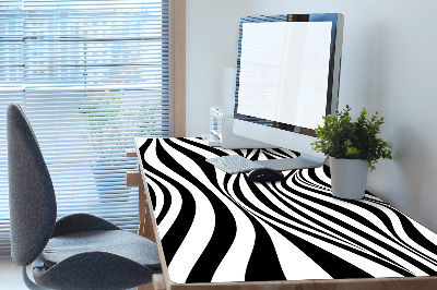 Full desk pad Black and white waves
