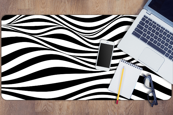 Full desk pad Black and white waves