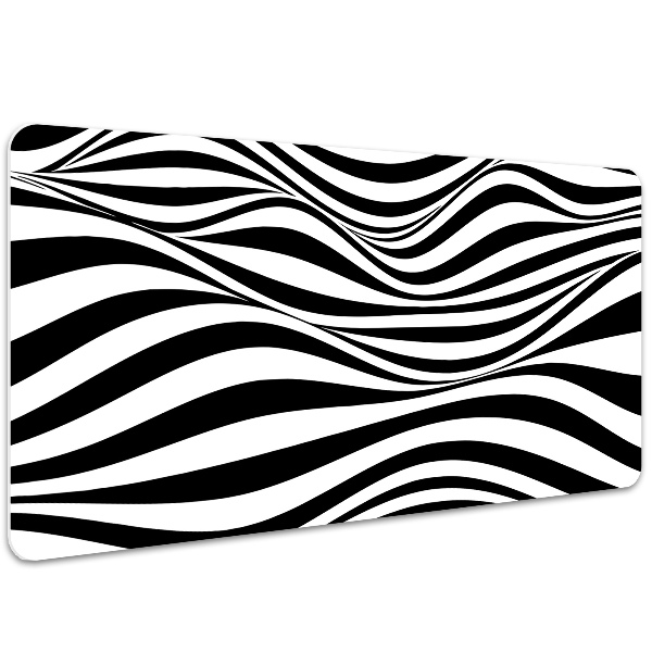 Full desk pad Black and white waves