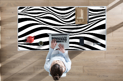 Full desk pad Black and white waves