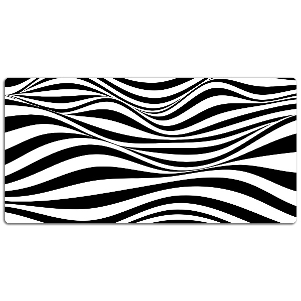 Full desk pad Black and white waves