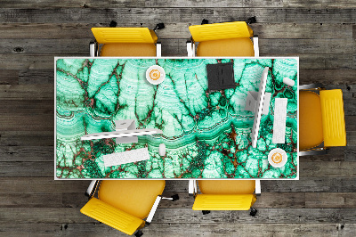 Large desk mat table protector Marble turquoise