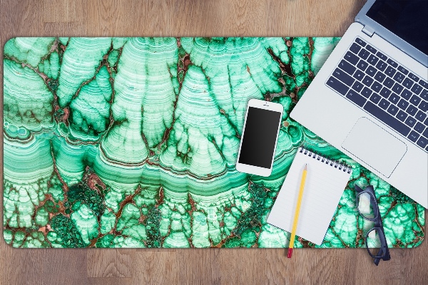 Large desk mat table protector Marble turquoise