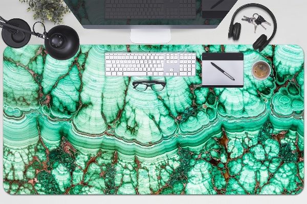 Large desk mat table protector Marble turquoise