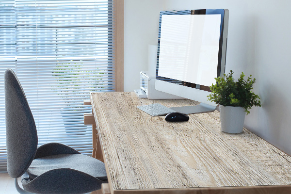 Large desk pad PVC protector Old wood