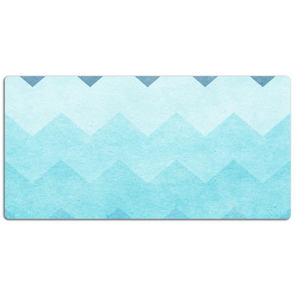 Desk mat blue zigzags